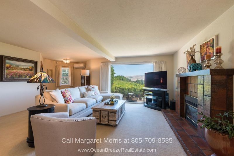 Homes in Arroyo Grande CA - Enjoy the spectacular hills and vineyard view waiting for you in the living room of this Arroyo Grande CA home for sale. 